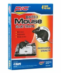 PIC Baited Mouse Glue Trap, 4- Pack - GT-4 - Baits & Traps