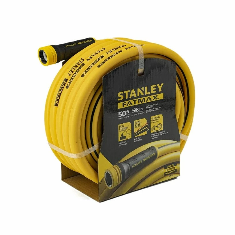 Stanley Fatmax Professional Grade Water Hose, 50' x 5/8", 500 PSI, Yellow - BDS6650 - Hoses & Hose Reels 1 Stanley Fatmax Professional Grade Water Hose, 50' x 5/8", 500 PSI, Yellow - BDS6650 - Hoses & Hose Reels