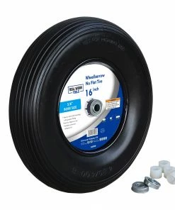 Various Brands 16 Inch No Flat Wheelbarrow Tire with Universal Bearing Kit - 66008 - Carts & Wheelbarrows