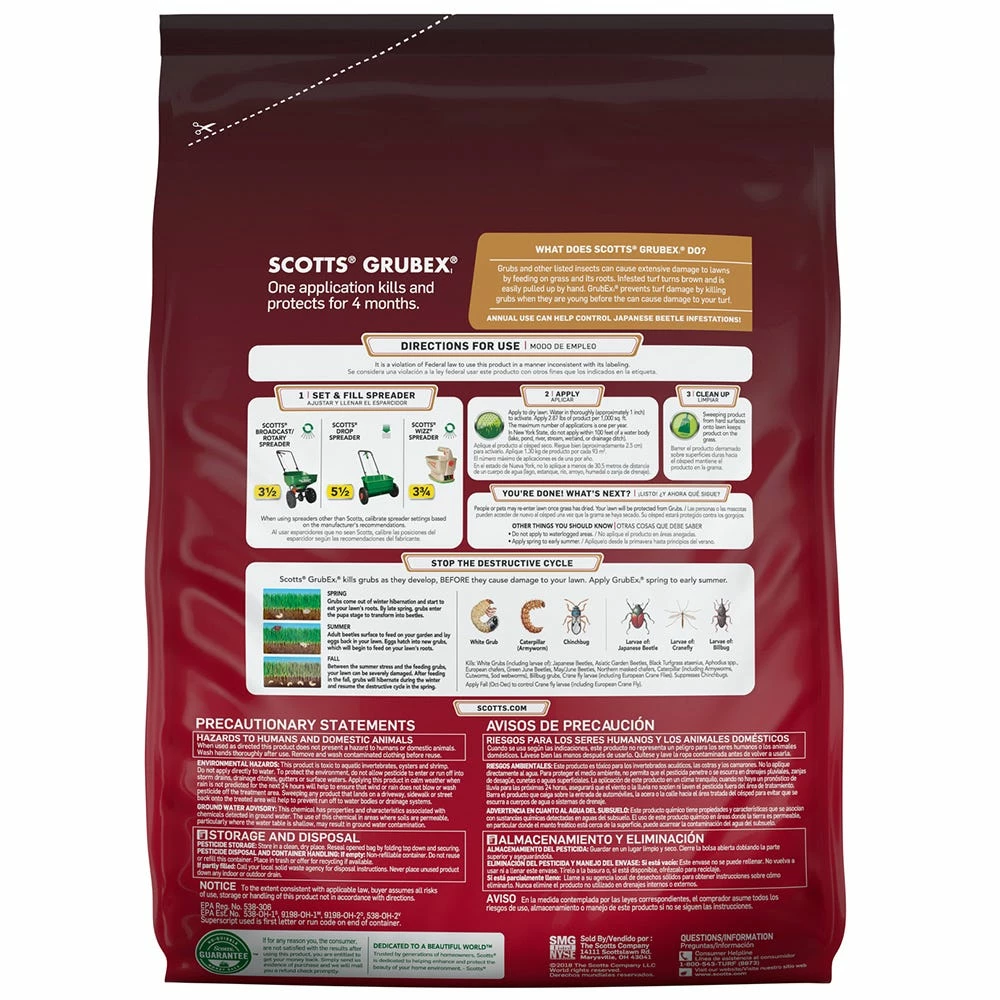 Scotts GrubEx1 Season Long Grub Killer, 5,000 Sq. Ft. - 99605 - Insecticides 2 Scotts GrubEx1 Season Long Grub Killer, 5,000 Sq. Ft. - 99605 - Insecticides - Image 2