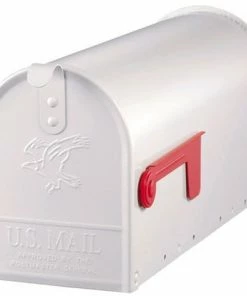 Gibralter Solar Group T1 Steel White Rural Mailbox - E1100W00 - Mailboxes & Signs