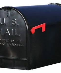 Gibralter Solar Group Jumbo Black Steel Rural Mailbox ST20B000 - Mailboxes & Signs