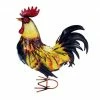 RK Brand Alpine Black and Yellow Metal Rooster Statue - HEH420 - Garden Accessories