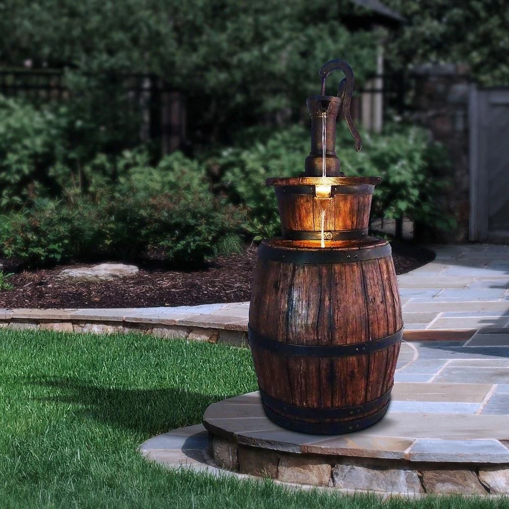 Alpine Pump And Barrel Fountain Led - GXT944 - Garden Accessories 2 Alpine Pump And Barrel Fountain Led - GXT944 - Garden Accessories - Image 2