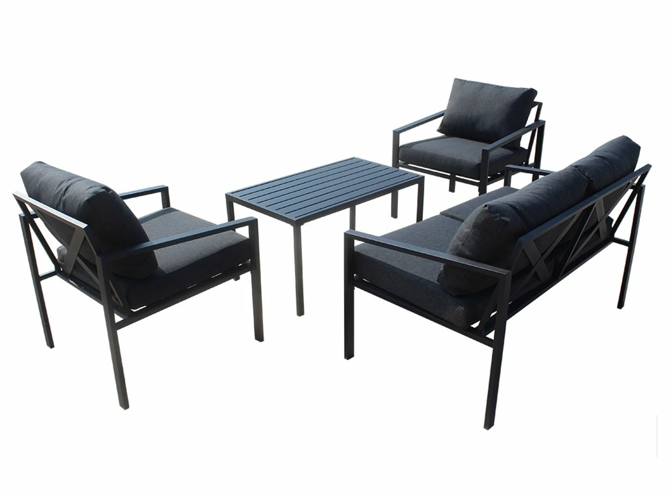 Maple Ridge 4-Piece Outdoor Patio Furniture Conversation Set with Padded Deep Seating - SW-RK973U - Patio Sets & Furniture 2 Maple Ridge 4-Piece Outdoor Patio Furniture Conversation Set with Padded Deep Seating - SW-RK973U - Patio Sets & Furniture - Image 2