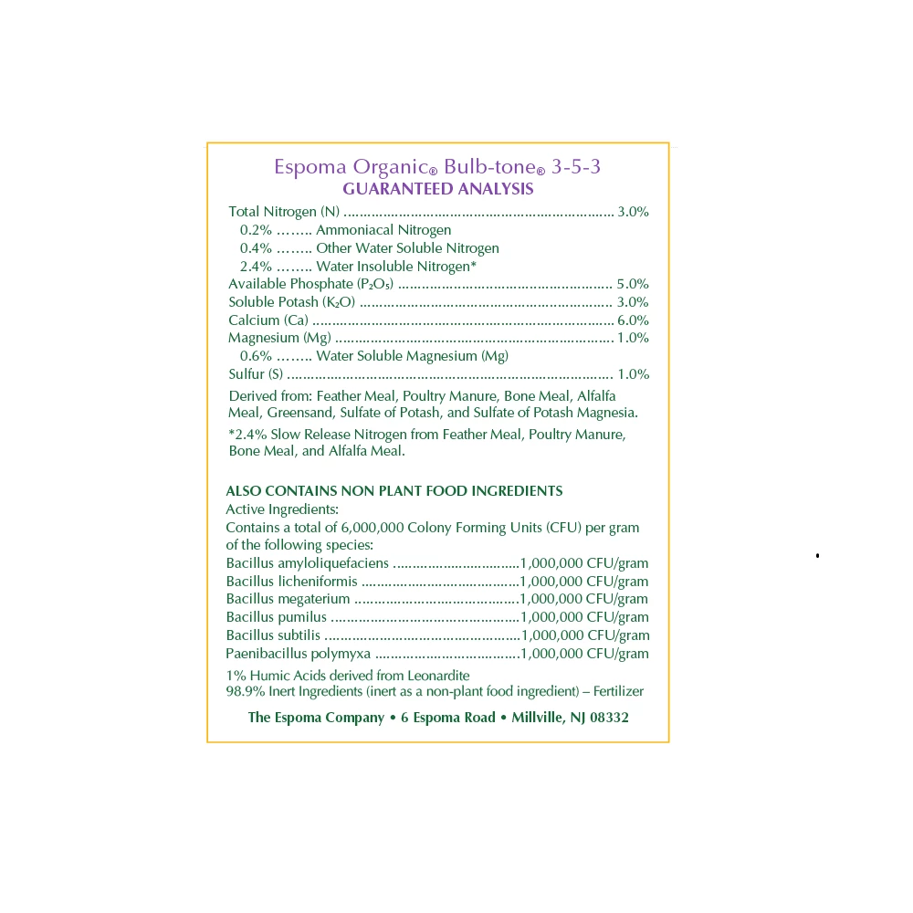 Espoma Bulb-Tone 4lb. Bag BT4 - Fertilizers & Plant Food 2 Espoma Bulb-Tone 4lb. Bag BT4 - Fertilizers & Plant Food - Image 2