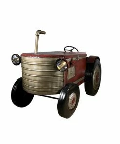 RK Brand Alpine Solar Red Tractor Décor with Warm White LED Lights - YHL406SLR - Lighting, Torches & Firepits