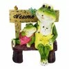 Alpine Welcome Bench Frogs Statue - GDS160HH - Garden Accessories