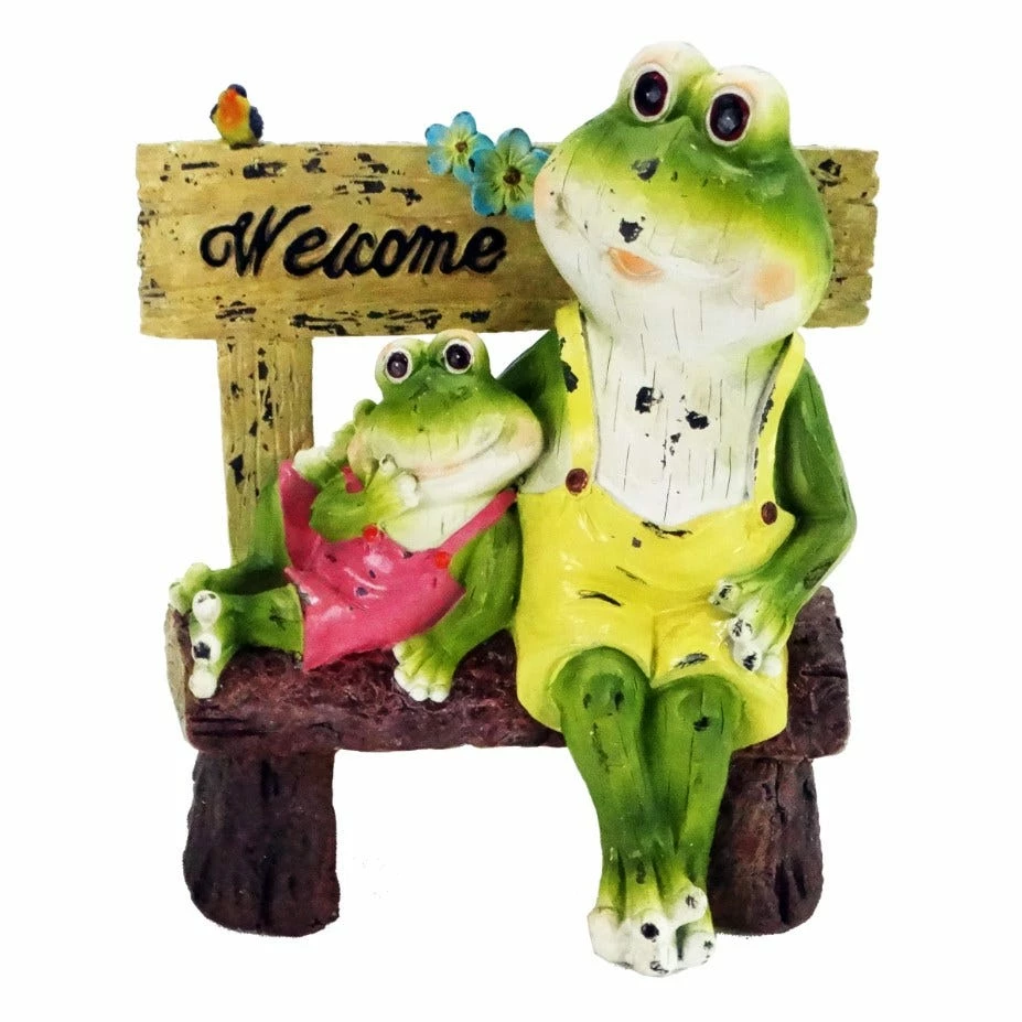 Alpine Welcome Bench Frogs Statue - GDS160HH - Garden Accessories 1 Alpine Welcome Bench Frogs Statue - GDS160HH - Garden Accessories