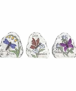 Alpine Garden Insect Flower Stone Décor Assorted - KGD318ABB - Garden Accessories