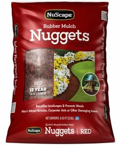 NuScape Rubber Nuggets/Mulch-Red, 0.8 Cubic Foot - NS8RD