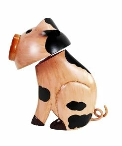 RK Brand Alpine Sitting Pink Metal Pig Décor - IPS430HH - Garden Accessories