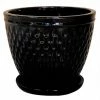Various Brands Waffle Planter, Glossy Black, Large - ASCBRP6GBL - Planters