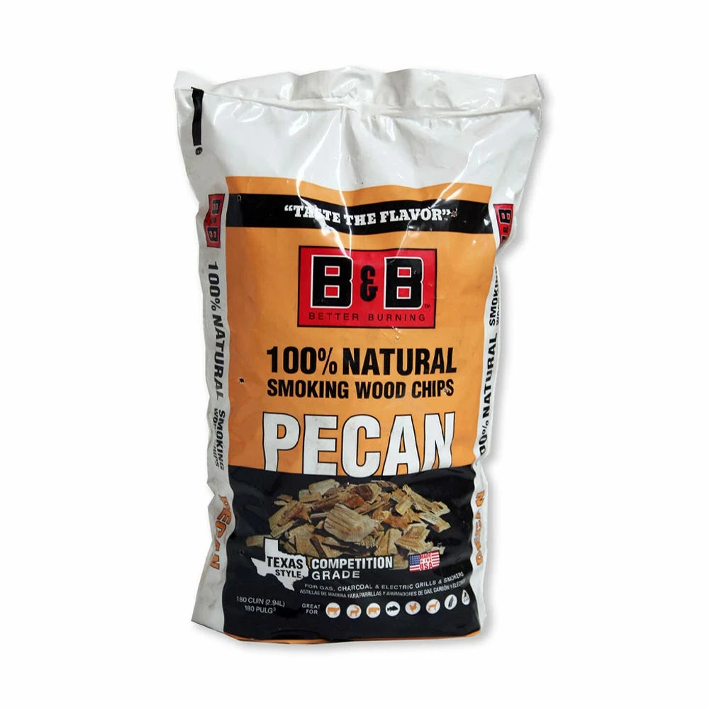 B&B Charcoal Pecan Smoking Wood Chips, 180 Cu. In. - C00123-T - Flavorers & Seasonings 1 B&B Charcoal Pecan Smoking Wood Chips, 180 Cu. In. - C00123-T - Flavorers & Seasonings