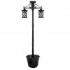 Various Brands Solar Two-Head Lamp Post with Planter 16169 - Planters