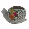 Alpine Gray Floral Snail Pot Planter - WGG442HH - Decorative Planters