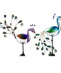 RK Brand Alpine Solar Glossy Peacock LED Stake - SLL2290A - Lighting, Torches & Firepits