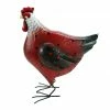 RK Brand Alpine Polka Dot Red and Brown Standing Metal Hen Décor - JUM438HH - Garden Accessories