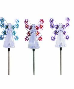 RK Brand Alpine Solar Hydrangea Angel LED Stakes - QLP1252ABB - Lighting, Torches & Firepits