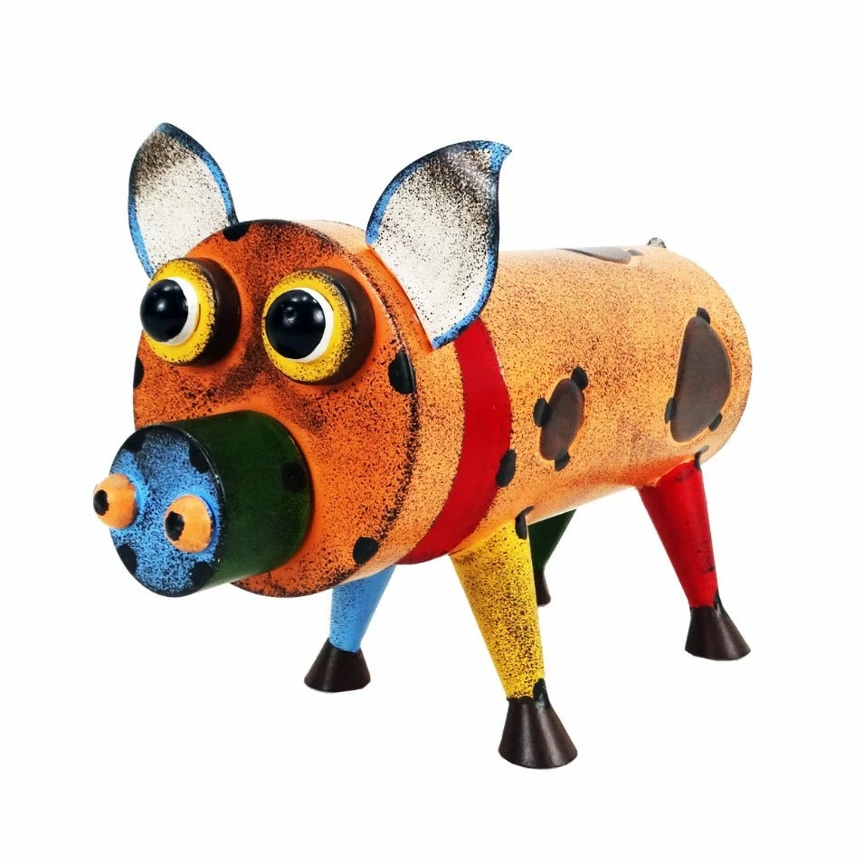 RK Brand Alpine Colorful Recycled Metal Style Pig Décor - LJJ1396HH - Garden Accessories 1 RK Brand Alpine Colorful Recycled Metal Style Pig Décor - LJJ1396HH - Garden Accessories