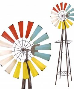 Alpine Metal Garden Windmill KIY184 - Wind Chimes