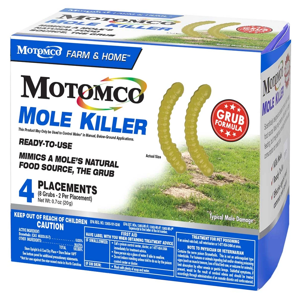 Motomco Mole Killer Grub Formula, 4 Pack - 34360 - Baits & Traps 1 Motomco Mole Killer Grub Formula, 4 Pack - 34360 - Baits & Traps