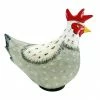 RK Brand Alpine Polka Dot White and Gray Metal Laying Hen Décor - JUM440HH - Garden Accessories