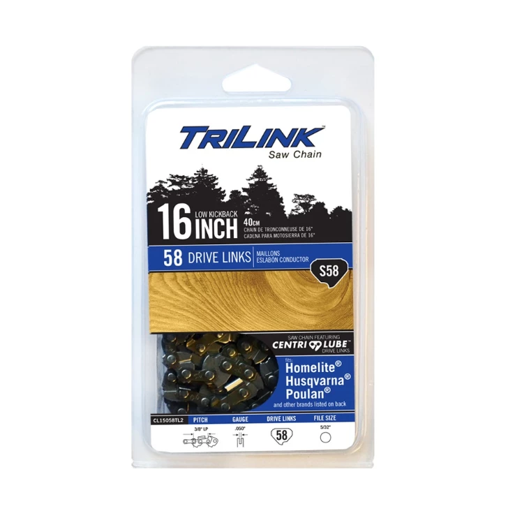 TriLink Saw Chain 16 inch Chain w/ 58 Drive Links CL15058TL2 - Chainsaw Parts & Accessories 1 TriLink Saw Chain 16 inch Chain w/ 58 Drive Links CL15058TL2 - Chainsaw Parts & Accessories
