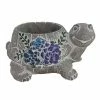 Alpine Gray Floral Turtle Pot Planter - WGG440HH - Decorative Planters