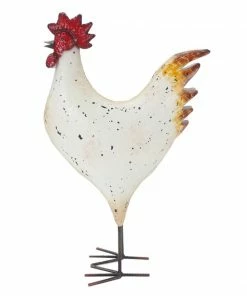 RK Brand Alpine White Metal Standing Hen Décor - KOC264HH - Garden Accessories