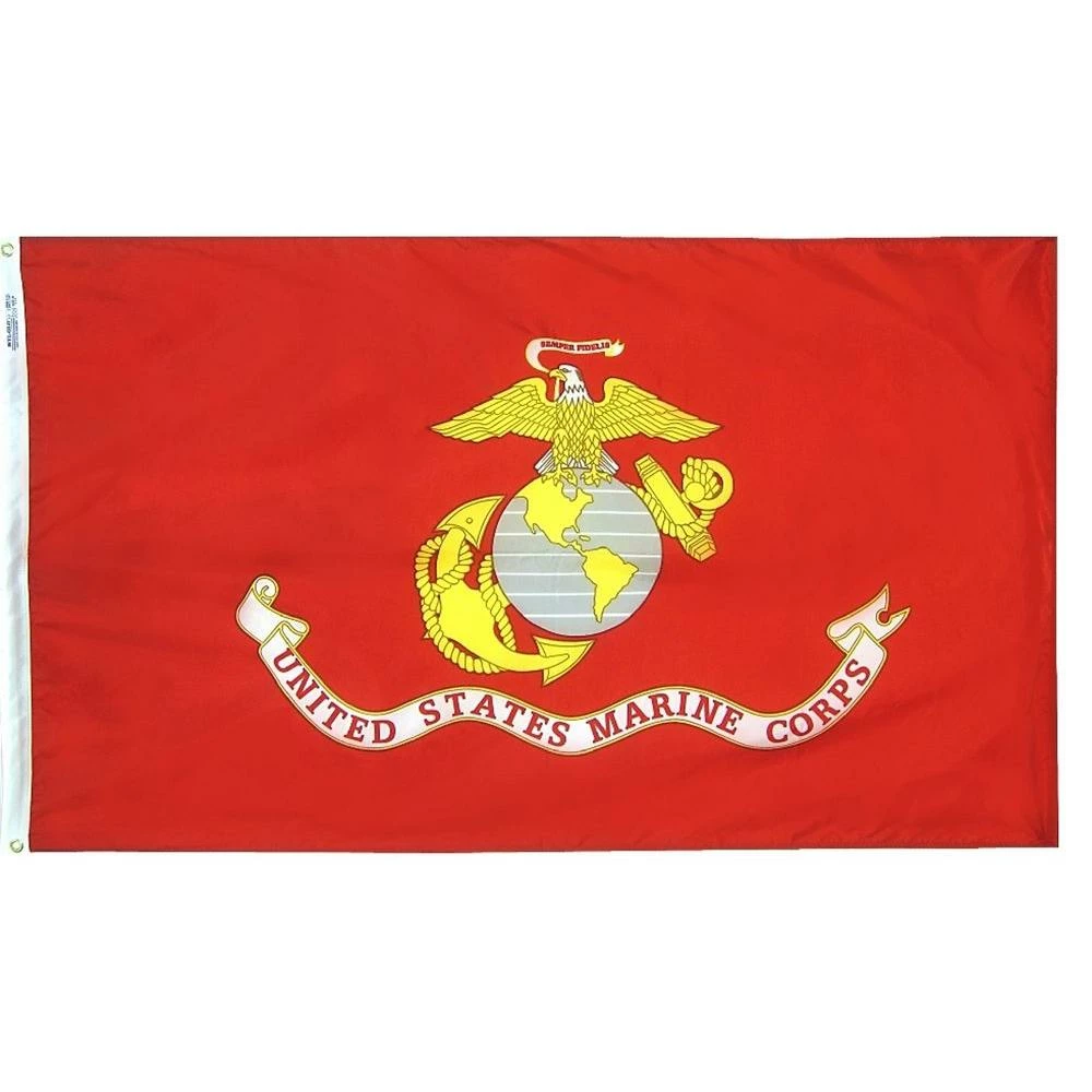 Annin Flagmakers U.S. Marine Corps Flag 3 ft x 5 ft 439005R - Flags & Flag Poles 2 Annin Flagmakers U.S. Marine Corps Flag 3 ft x 5 ft 439005R - Flags & Flag Poles - Image 2