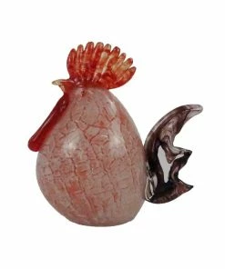 RK Brand Alpine Red Handmade Glass Rooster - HTO146HH-RD - Garden Accessories