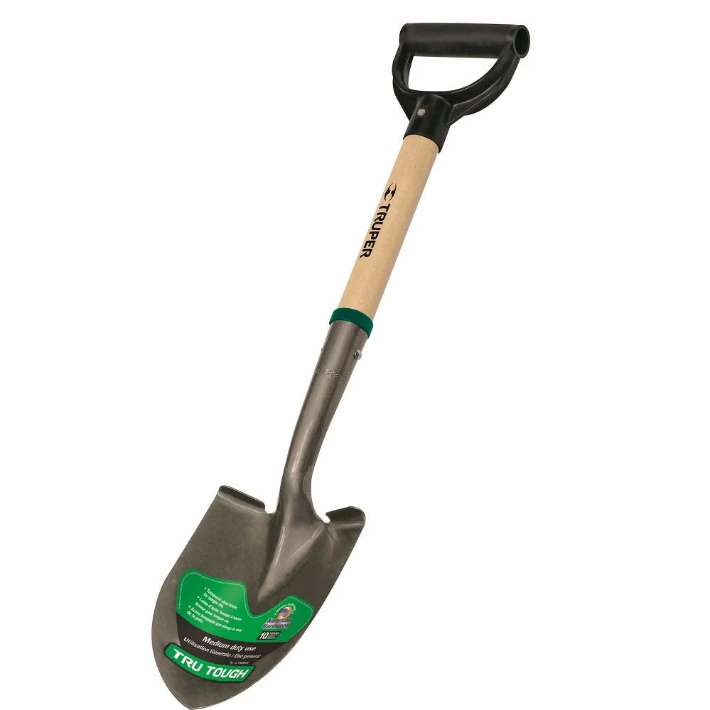 Truper TruTough Trunk Buddy Round Point D Handle, 19" - 31196 - Rakes, Shovels & Sweepers 1 Truper TruTough Trunk Buddy Round Point D Handle, 19" - 31196 - Rakes, Shovels & Sweepers