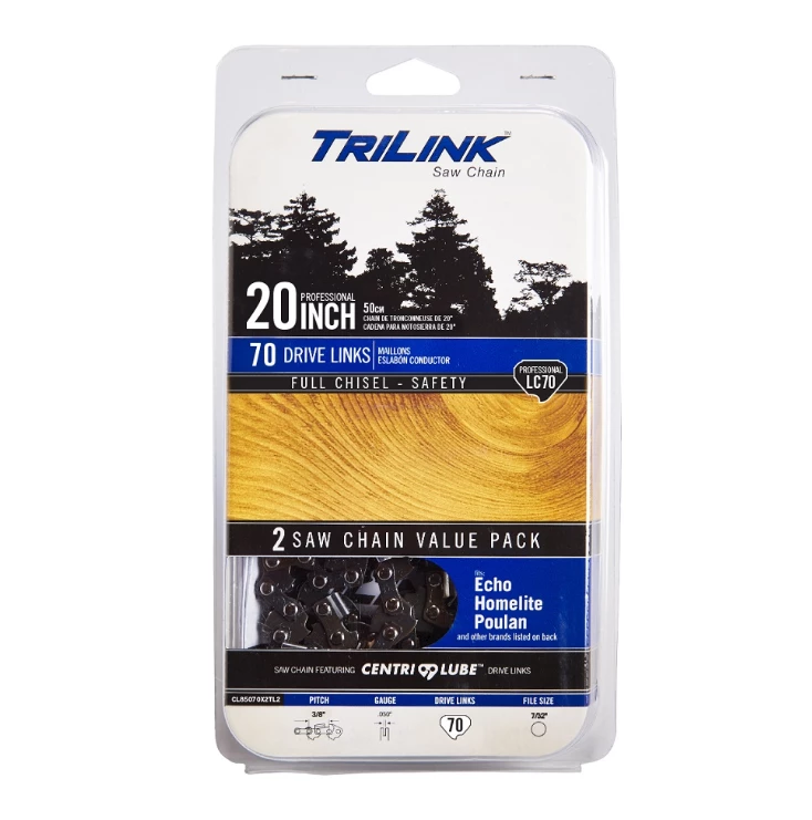 TriLink Saw Chain 20 inch Chain w/ 70 Drive Links CL85070 x 2TL2 - Chainsaw Parts & Accessories 1 TriLink Saw Chain 20 inch Chain w/ 70 Drive Links CL85070 x 2TL2 - Chainsaw Parts & Accessories