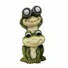 Alpine Solar Binocular Leap Frogs Statue with LED Lights - QWR1006SLR - Lighting, Torches & Firepits