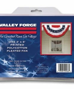 Valley Forge 3' x 6' Pleated Full Fan United States Flag - PFF ST - Flags & Flag Poles