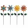 Alpine Retro Metallic Flower Stake - QEL548ABB - Garden Accessories