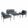 Maple Ridge 4-Piece Outdoor Patio Furniture Conversation Set with Padded Deep Seating - SW-RK973U - Patio Sets & Furniture