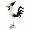 RK Brand Alpine White and Black Metal Rooster Décor - ABC368HH - Garden Accessories