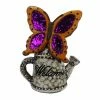 Alpine Glittered Butterfly Watering Can 'Welcome' Statue - WQA1400HH - Garden Accessories