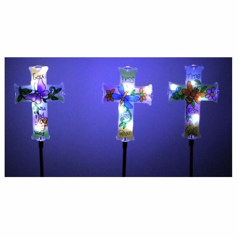RK Brand Alpine Solar Floral Cross Garden Stake - RGG454A - Lighting, Torches & Firepits 2 RK Brand Alpine Solar Floral Cross Garden Stake - RGG454A - Lighting, Torches & Firepits - Image 2