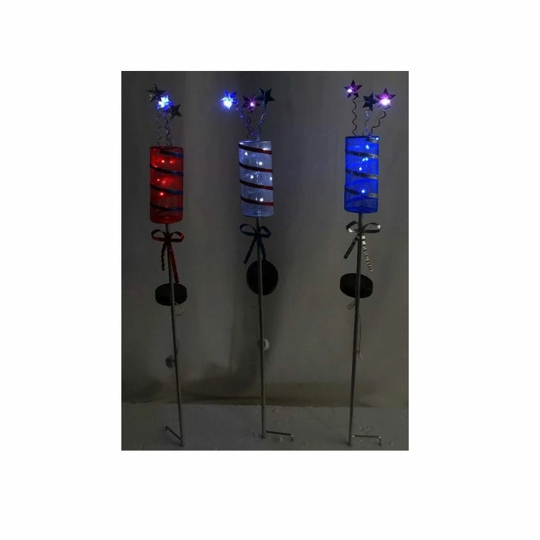 Alpine Solar Patriotic Firecracker Stake - QLP1432ABB-TM - Lighting, Torches & Firepits 2 Alpine Solar Patriotic Firecracker Stake - QLP1432ABB-TM - Lighting, Torches & Firepits - Image 2