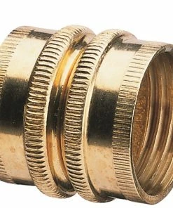 Gilmour Double Female Swivel Brass Connector Thread Size 3/4" NPT (F) to 3/4" NH (F) 807734-1001 - Brass Fittings