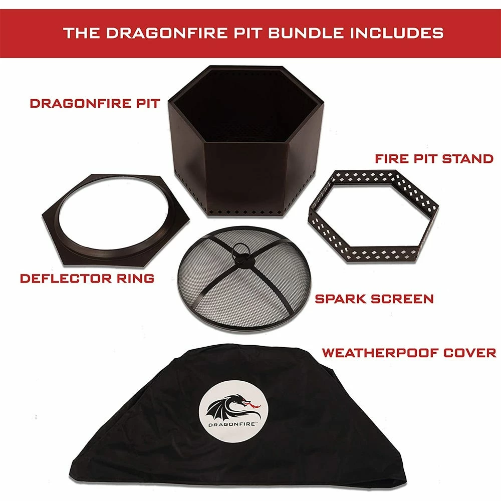 Dragonfire 23.5" Backyard Smokeless Firepit Bundle - 89-50-09 - Fire Pits & Heaters 2 Dragonfire 23.5" Backyard Smokeless Firepit Bundle - 89-50-09 - Fire Pits & Heaters - Image 2