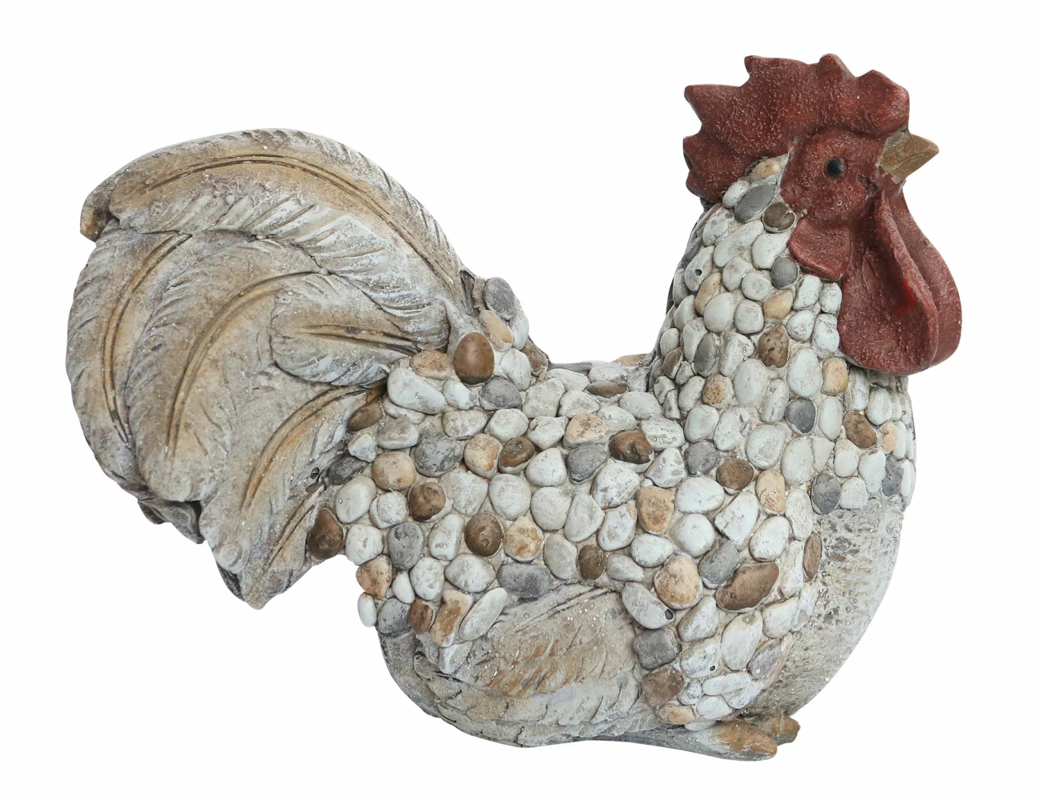 Alpine Garden Pebble Rooster Statue NZW244HH - Garden Accessories 2 Alpine Garden Pebble Rooster Statue NZW244HH - Garden Accessories - Image 2