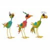 Alpine Multi-Colored Metal Bird Décor - QEL410AHH-L - Garden Accessories