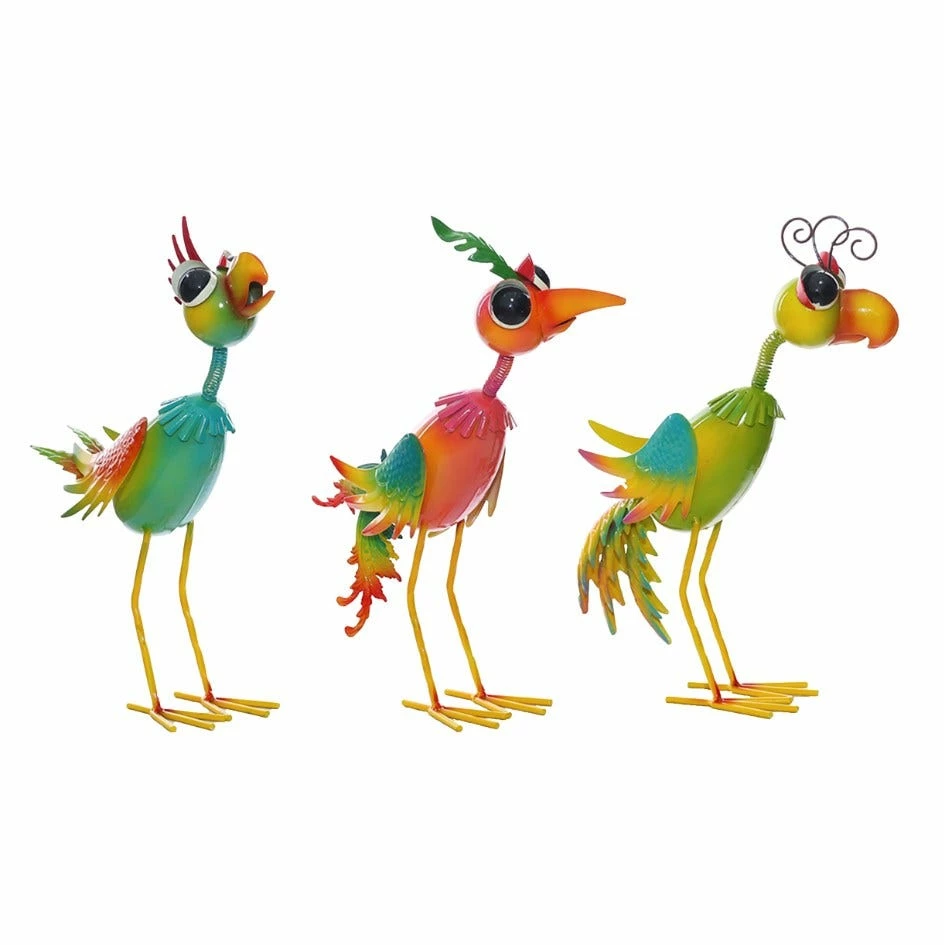 Alpine Multi-Colored Metal Bird Décor - QEL410AHH-L - Garden Accessories 1 Alpine Multi-Colored Metal Bird Décor - QEL410AHH-L - Garden Accessories
