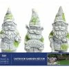Alpine Assorted 8 inch Moss Rock Gnomes Statuary KGD104ABB - Solar