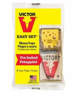 Victor Wooden Easy Set Mouse Trap, 4 Pack - M039 - Baits & Traps