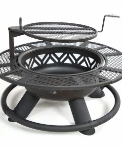 Lincoln Outfitters Steel Fire Pit with BBQ Grate - 90-165-0204 - Fire Pits & Heaters